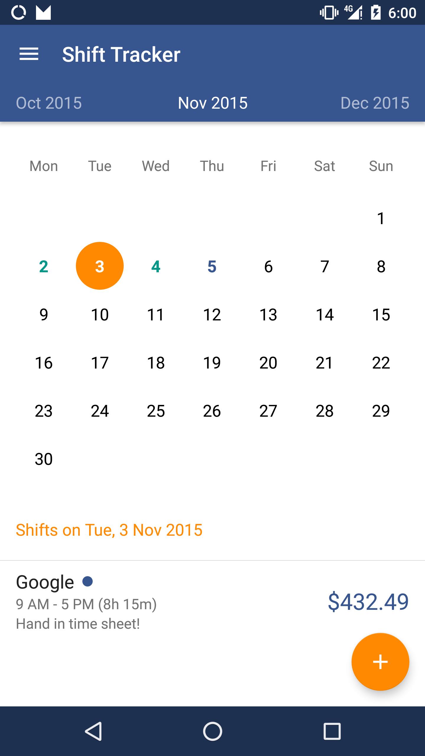 Shift Tracker