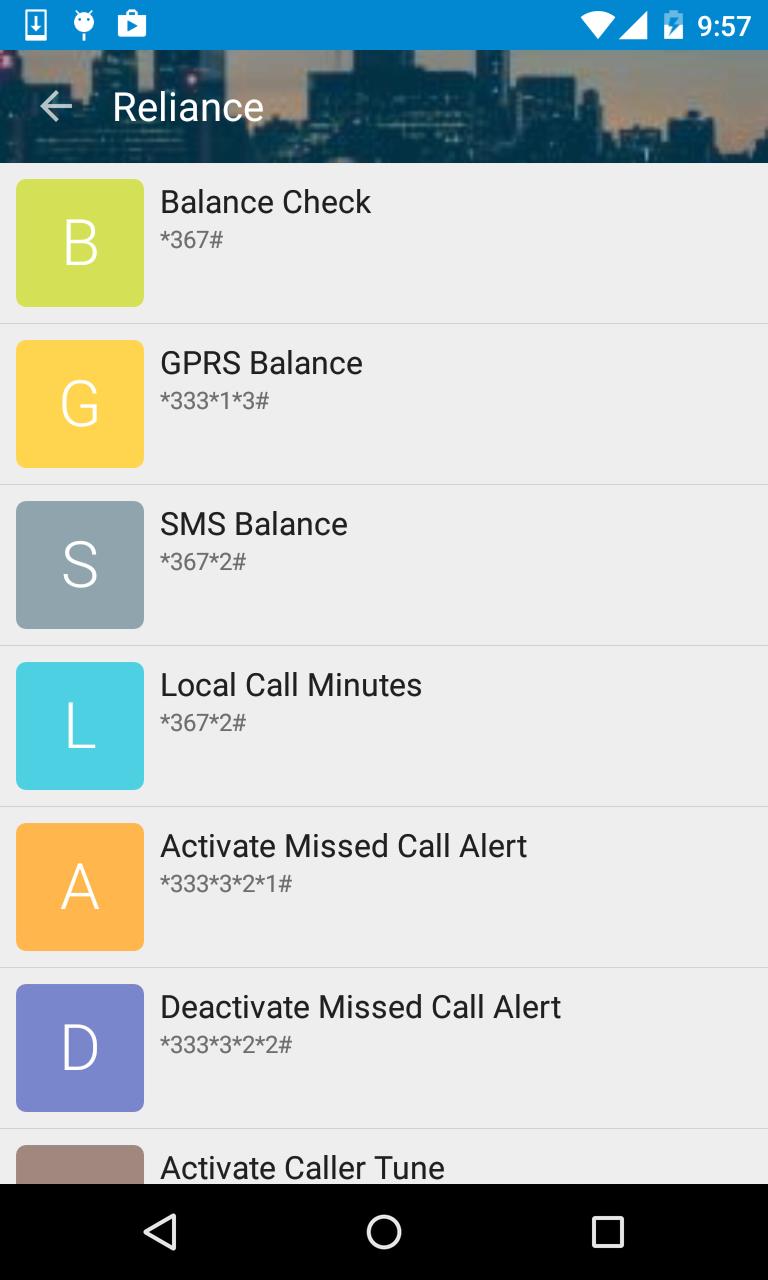Balance, Data, SMS, Code check