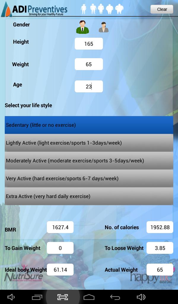 Daily Calorie Meter