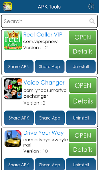 Search and find installed apps