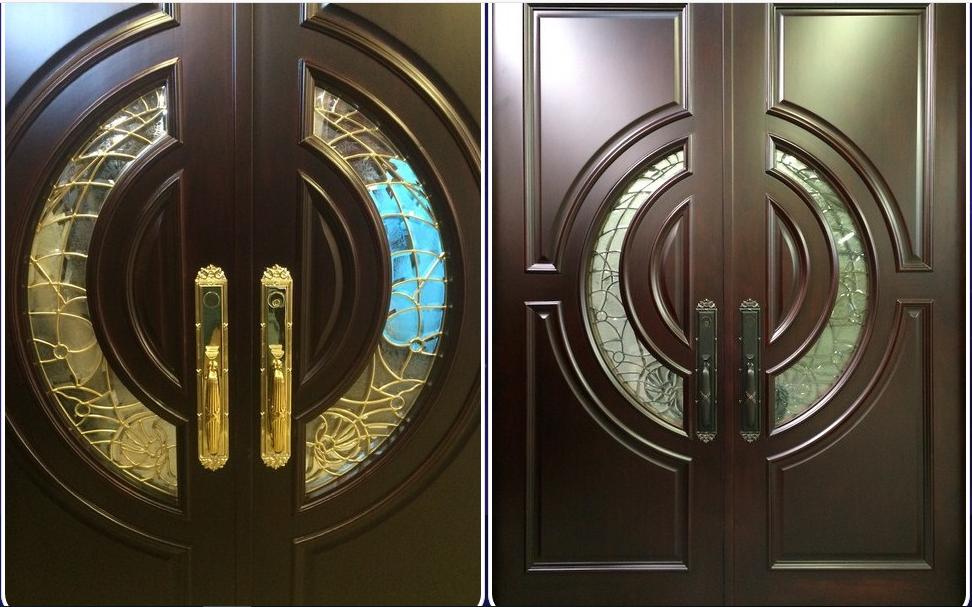 double wooden door design