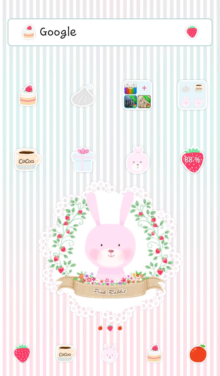 Pink rabbit Dodol Theme