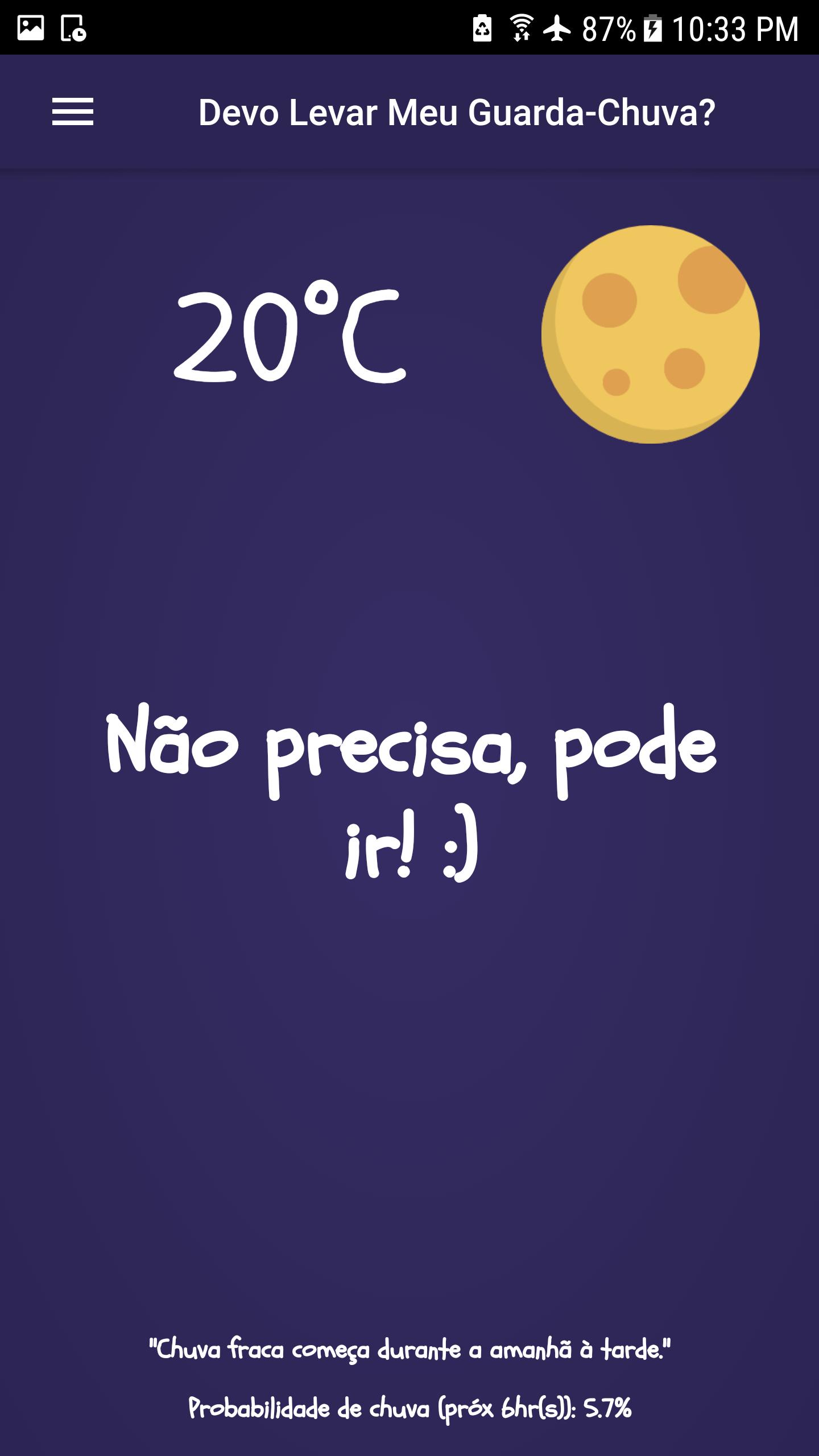 Devo Levar Meu Guarda-Chuva?