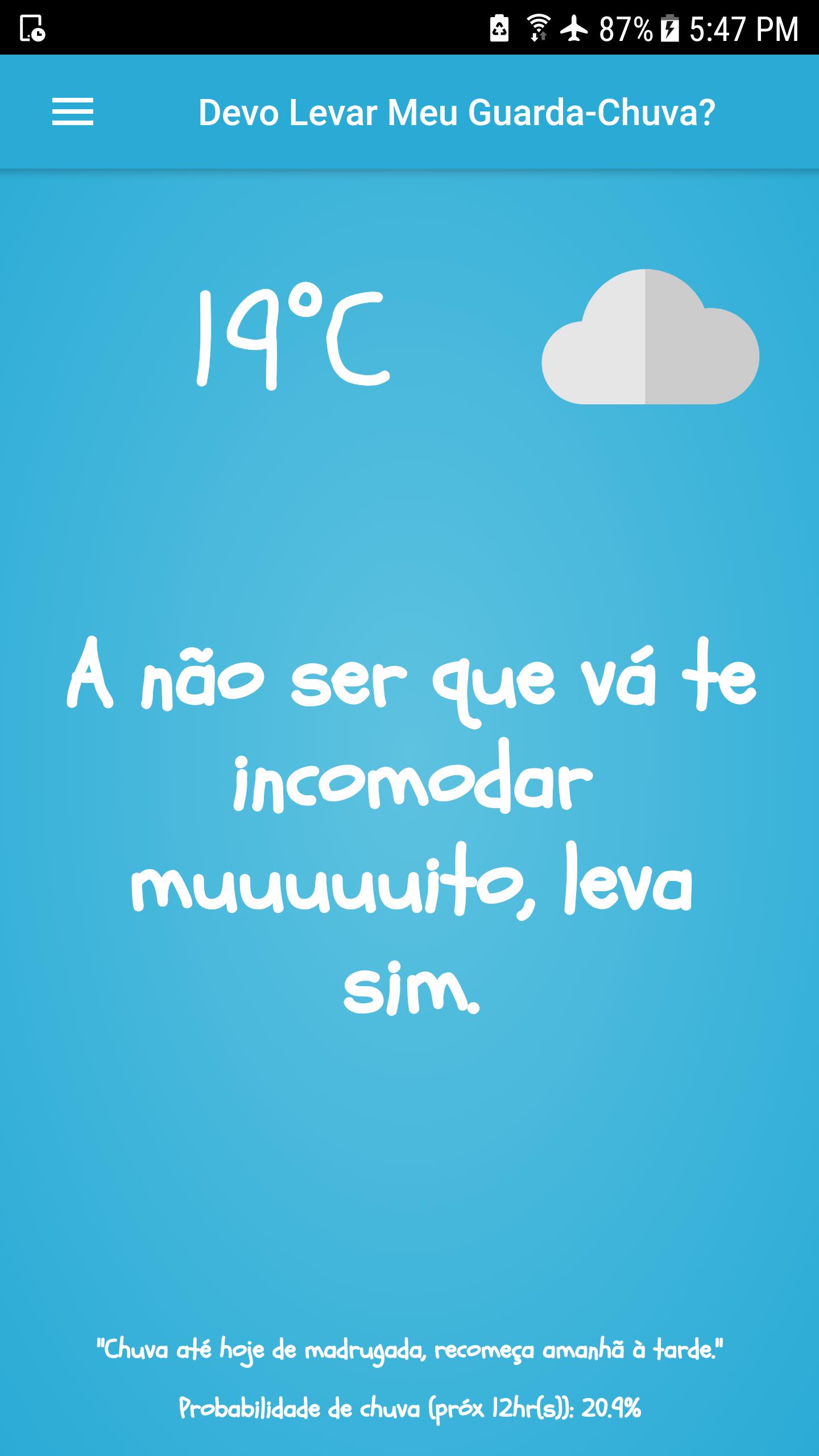 Devo Levar Meu Guarda-Chuva?