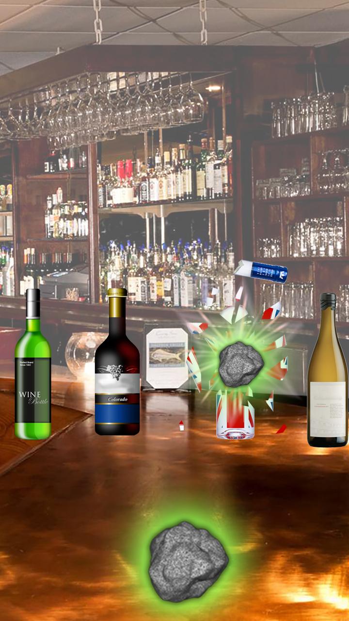 Bottle Shoot With Stone