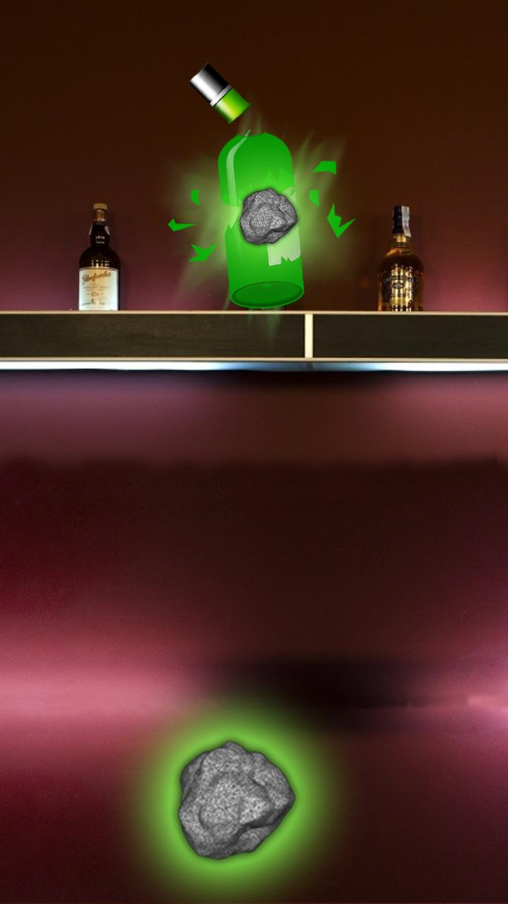 Bottle Shoot With Stone