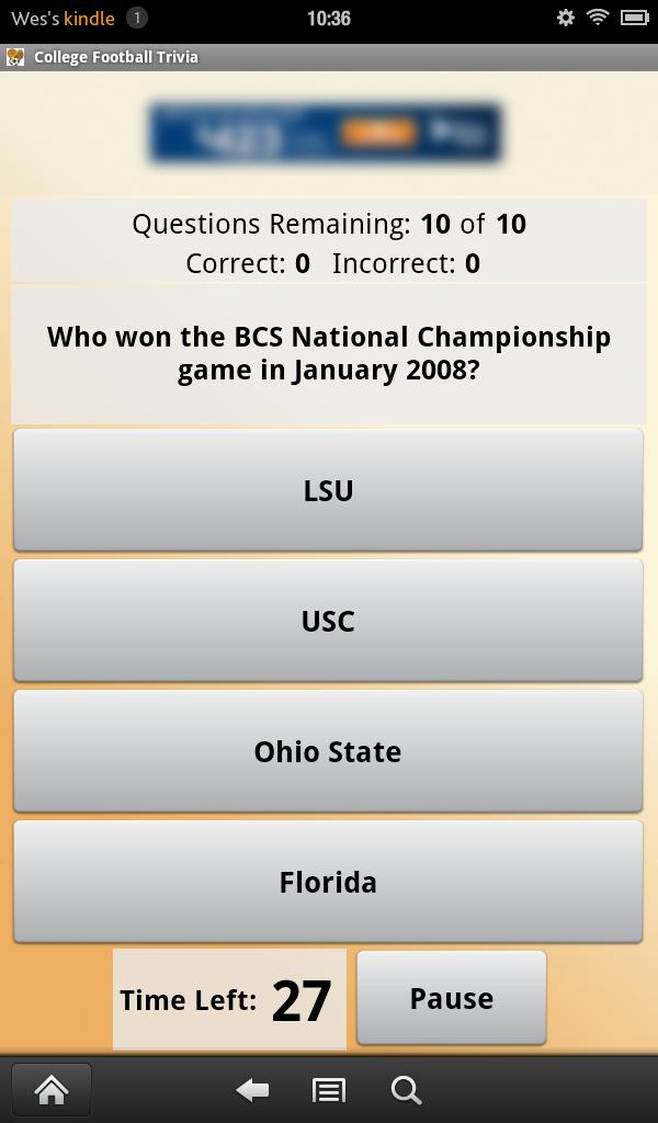 College Football Trivia