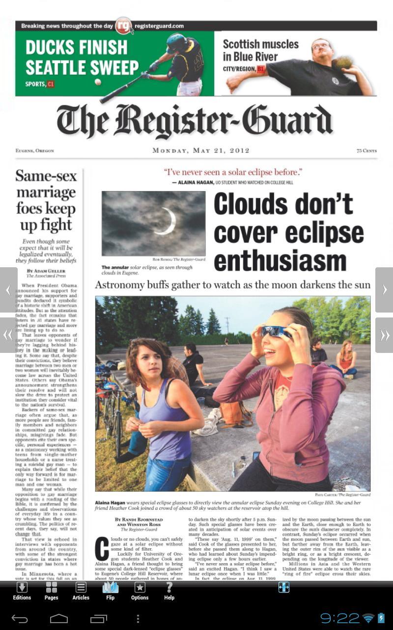 The Register Guard eNewspaper