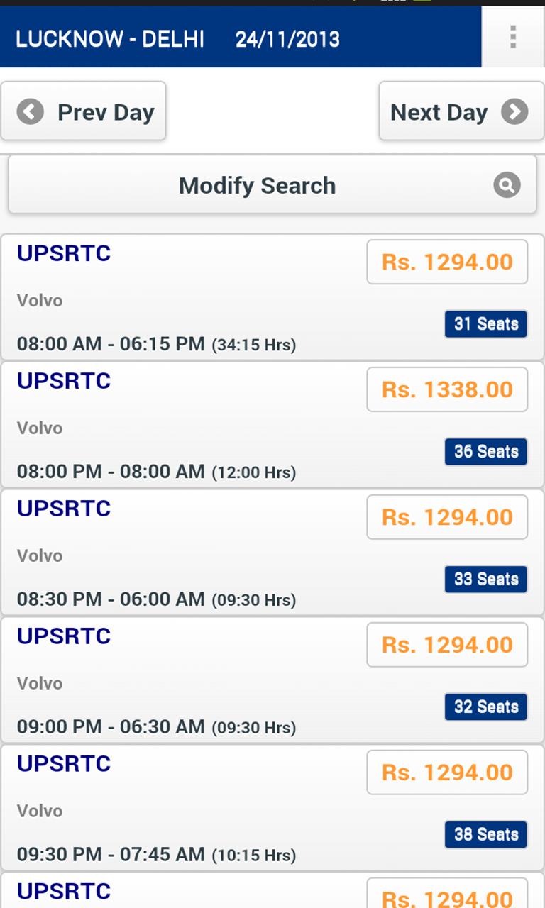 UPSRTC Online Booking