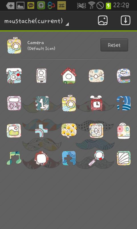 mustache Go Launcher theme