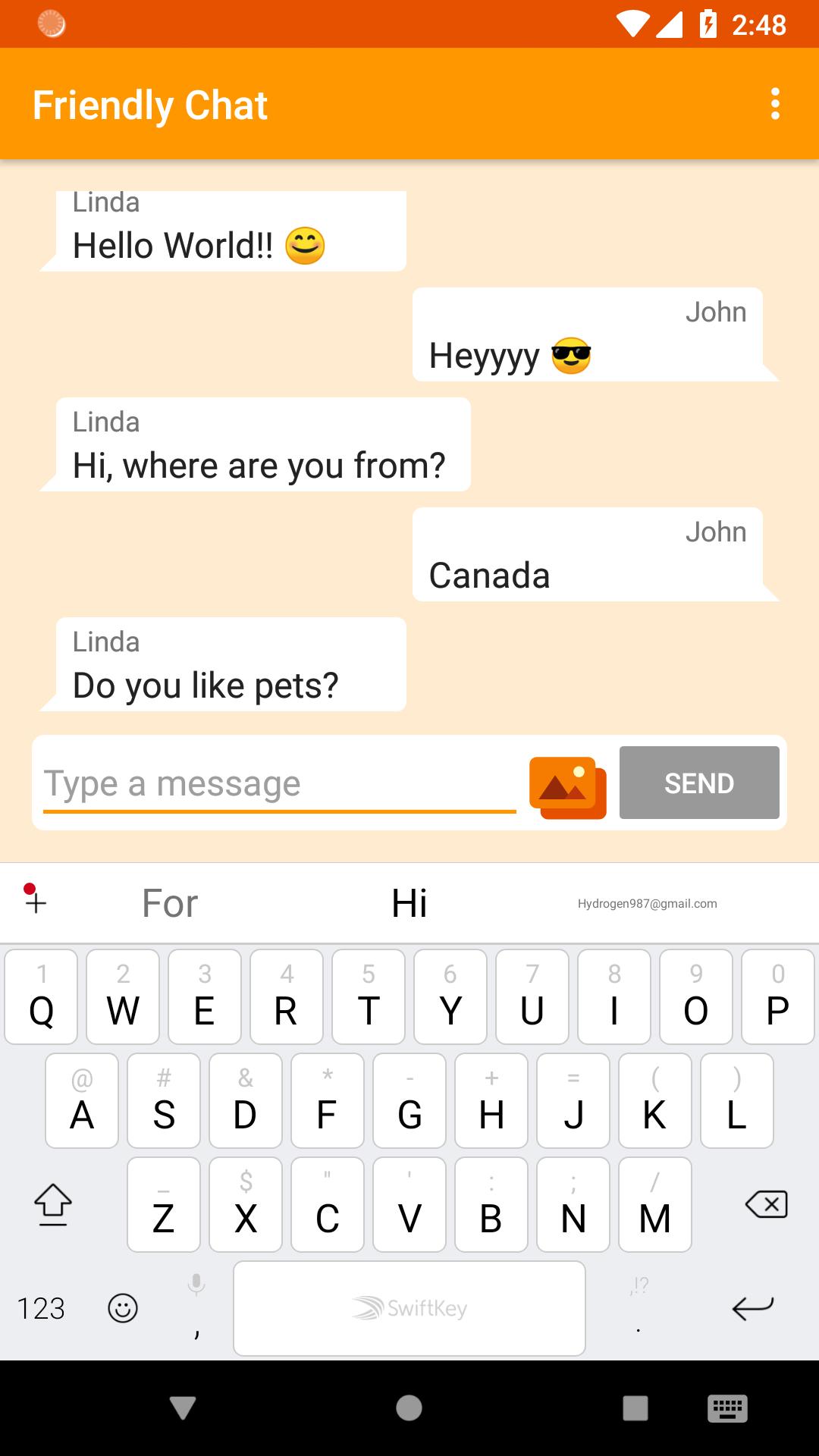 Minimal Chat App (Friendly Chat)