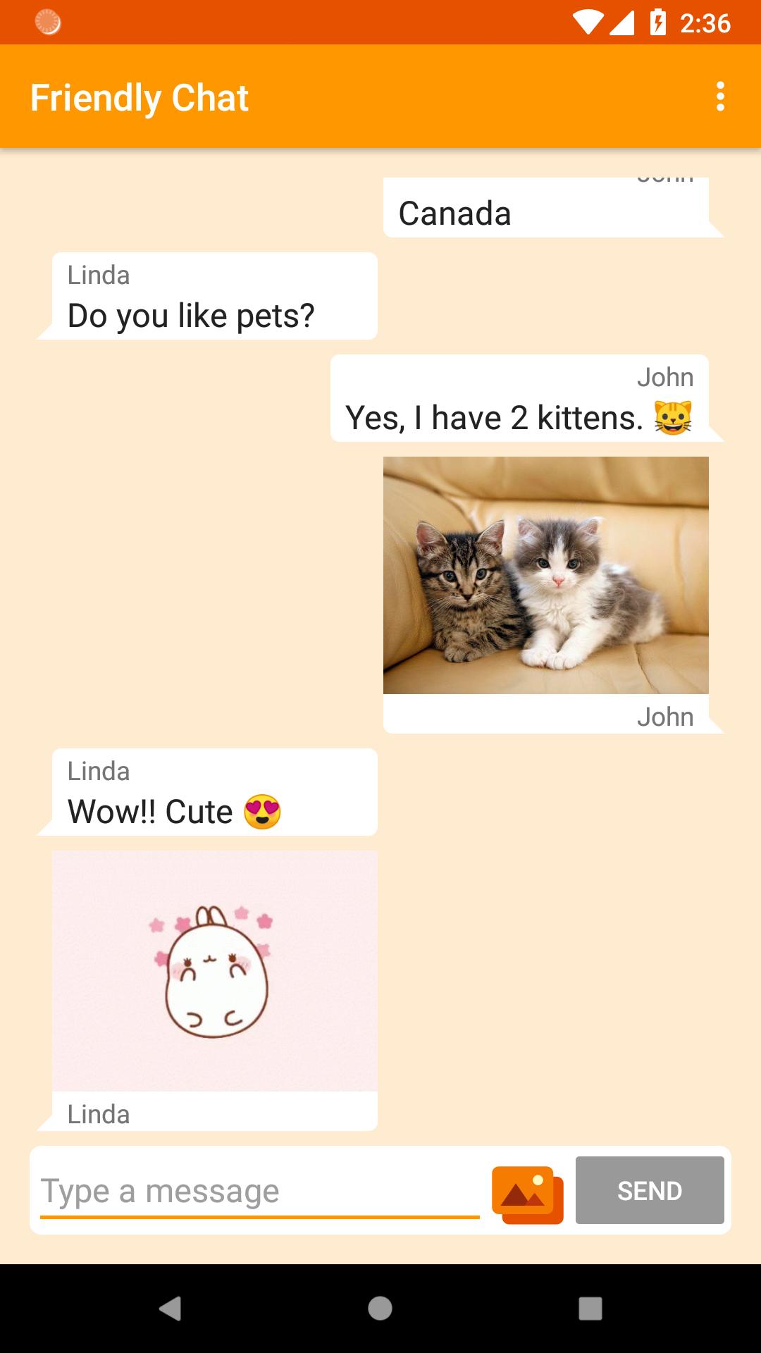 Minimal Chat App (Friendly Chat)