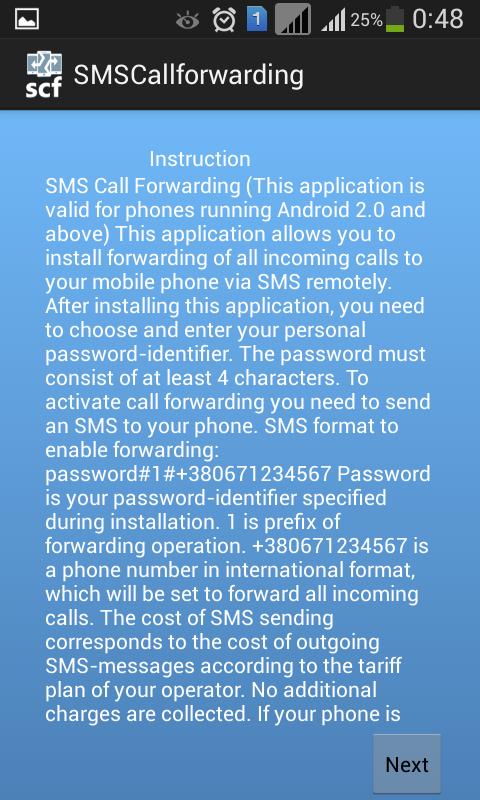 SMS Call Forwarding F