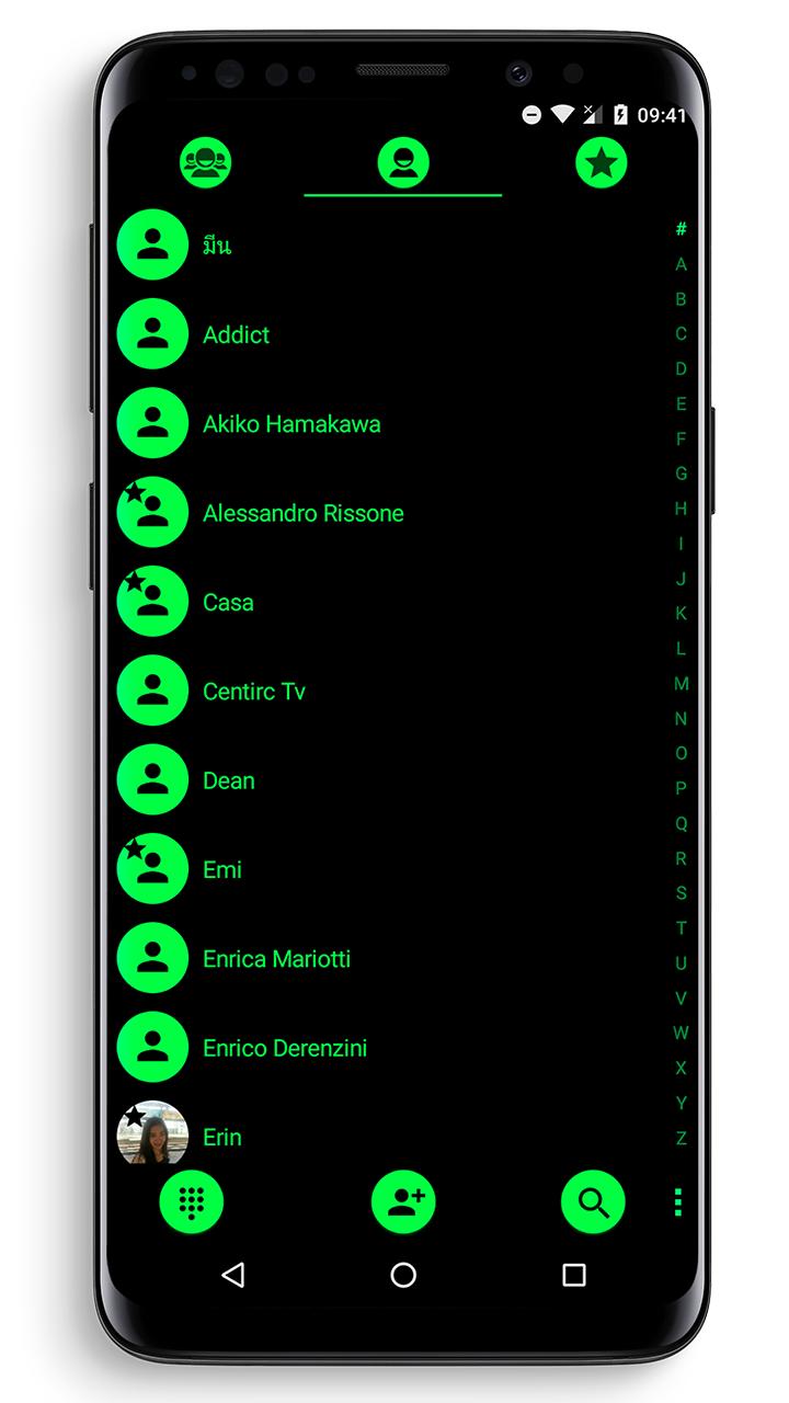 Dialer Theme Black Green drupe
