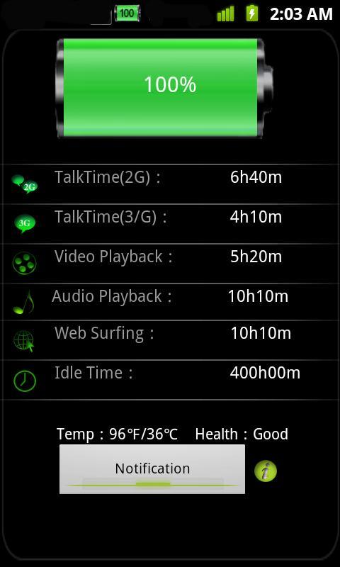 Battery notification & widget