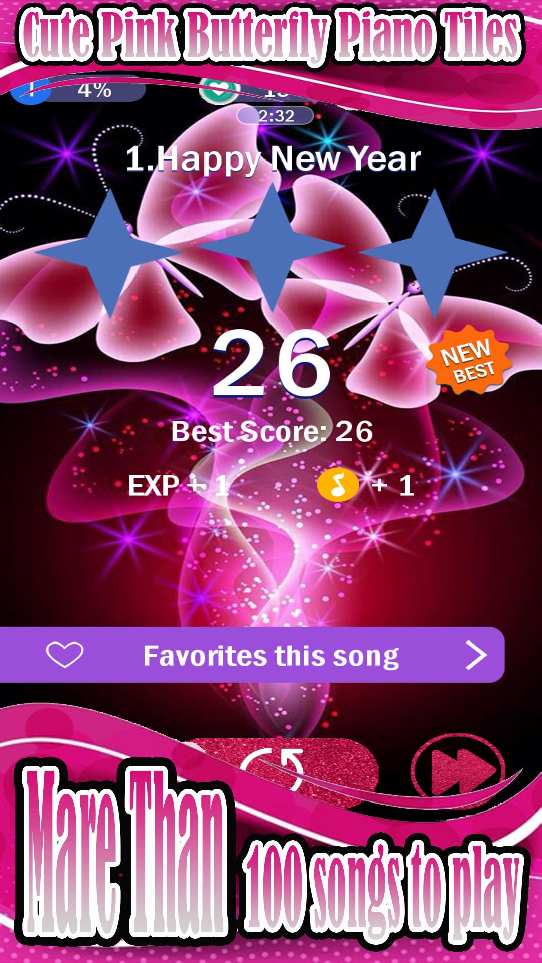 Cute Pink Butterfly Piano Tiles