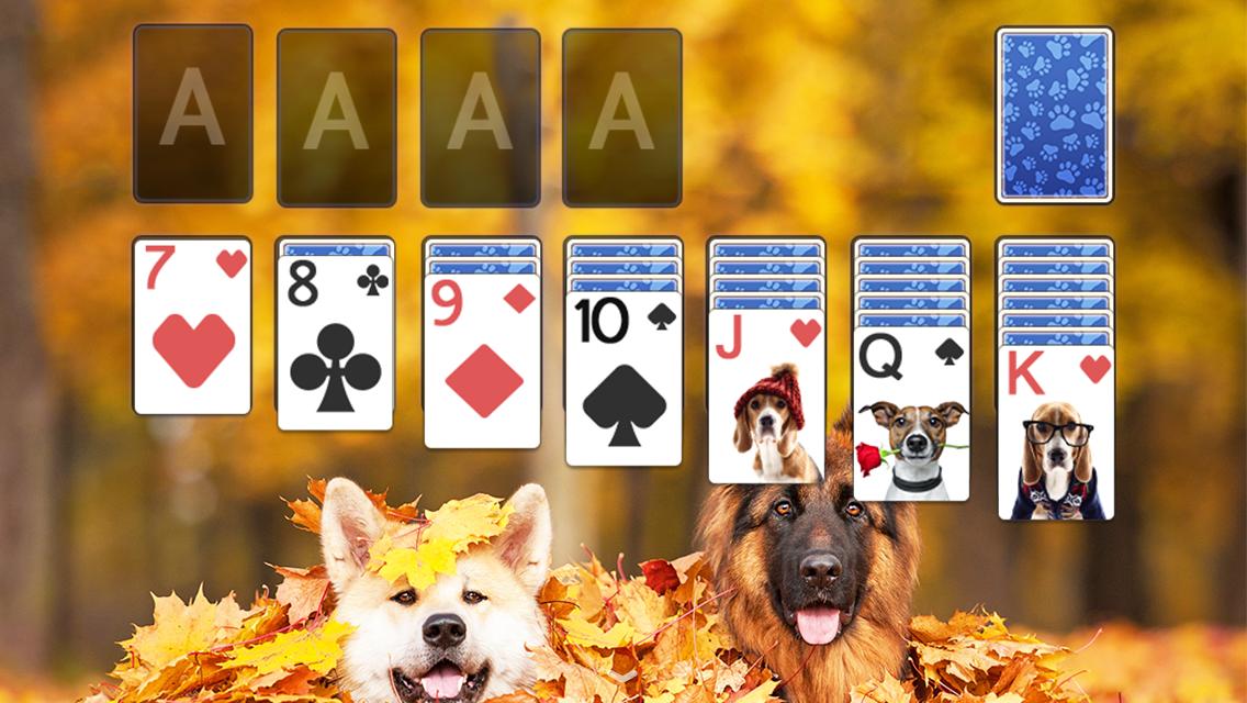 Solitaire Playful Dog Theme
